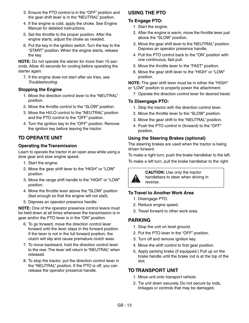 Ariens 985115 User Manual | Page 13 / 24