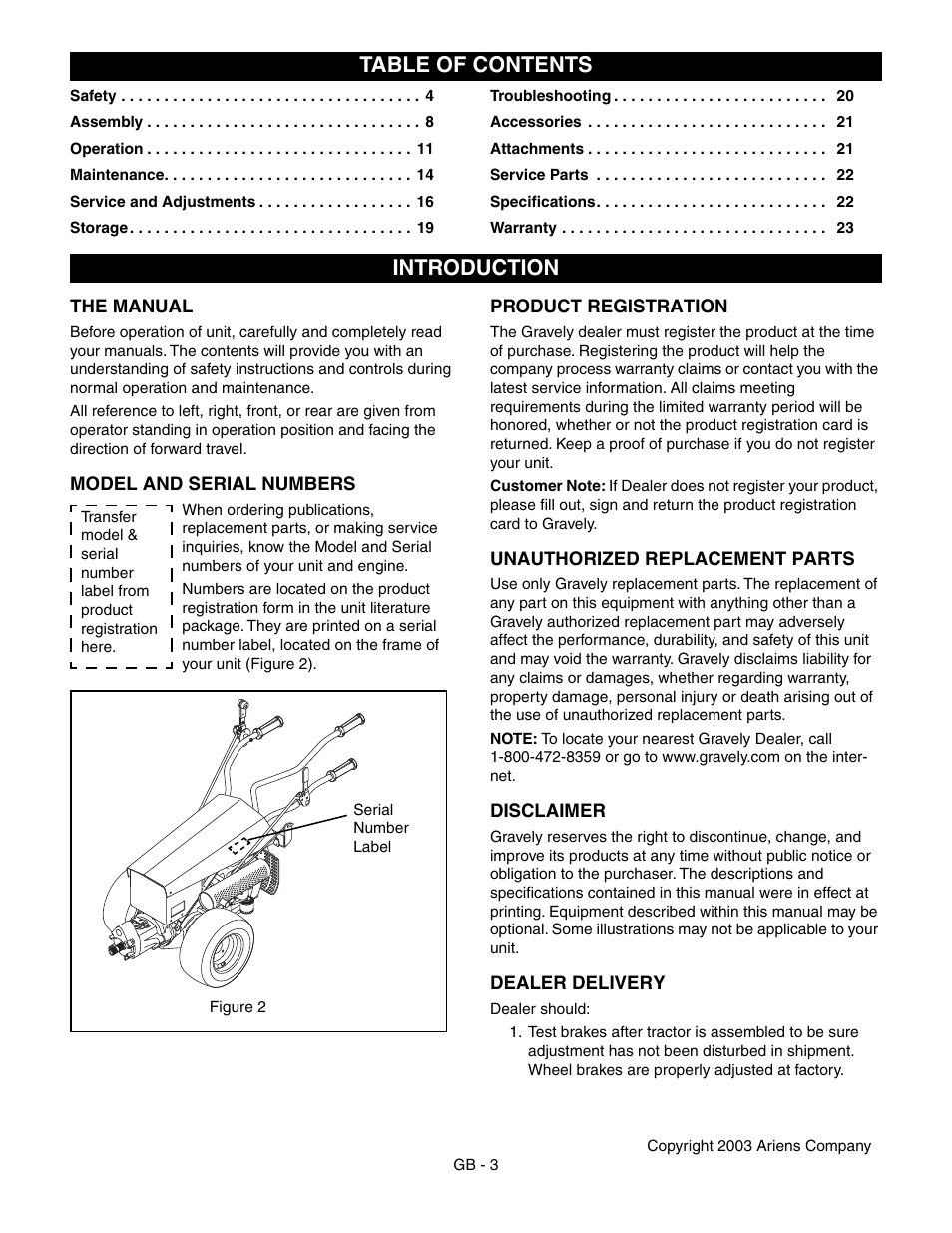 Ariens 985115 User Manual | Page 3 / 24