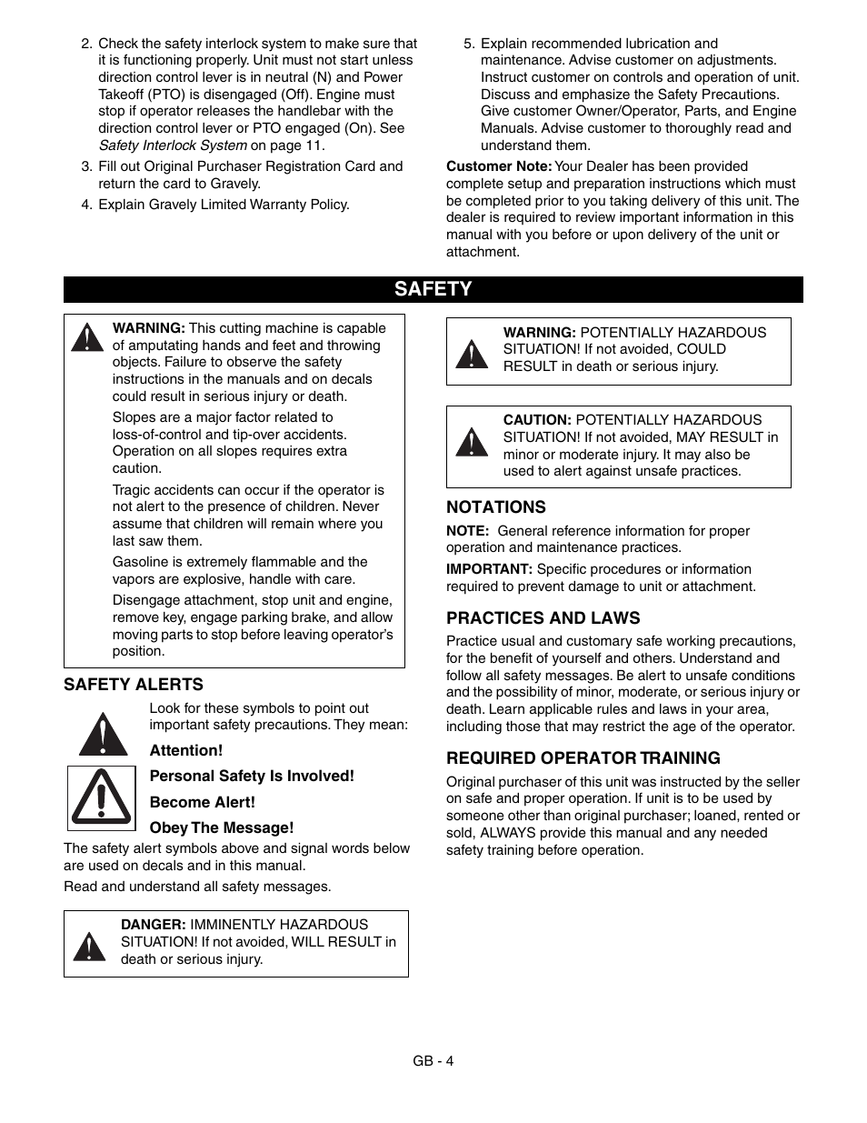 Safety | Ariens 985115 User Manual | Page 4 / 24