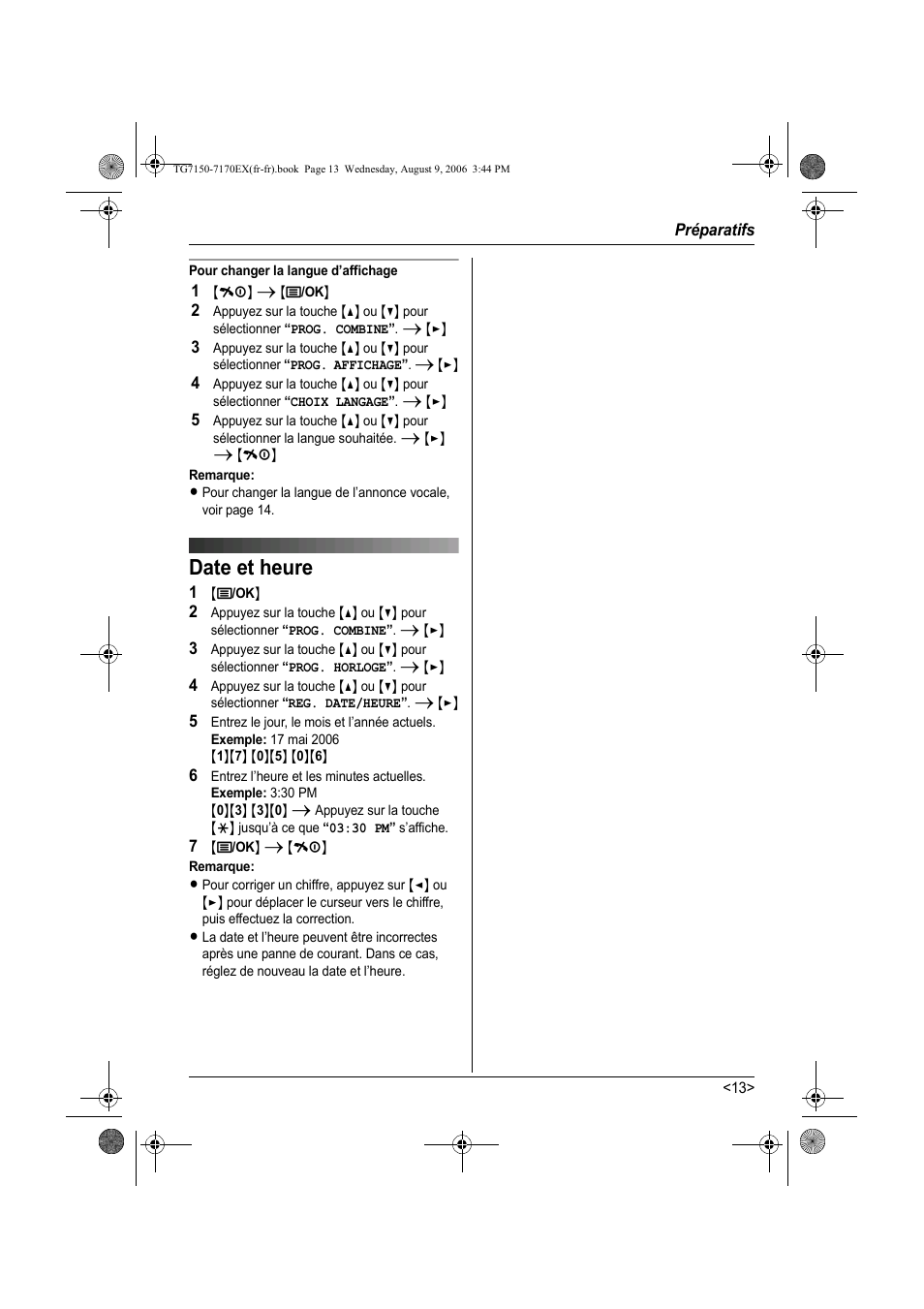 Date et heure | Panasonic KXTG7150EX User Manual | Page 85 / 216