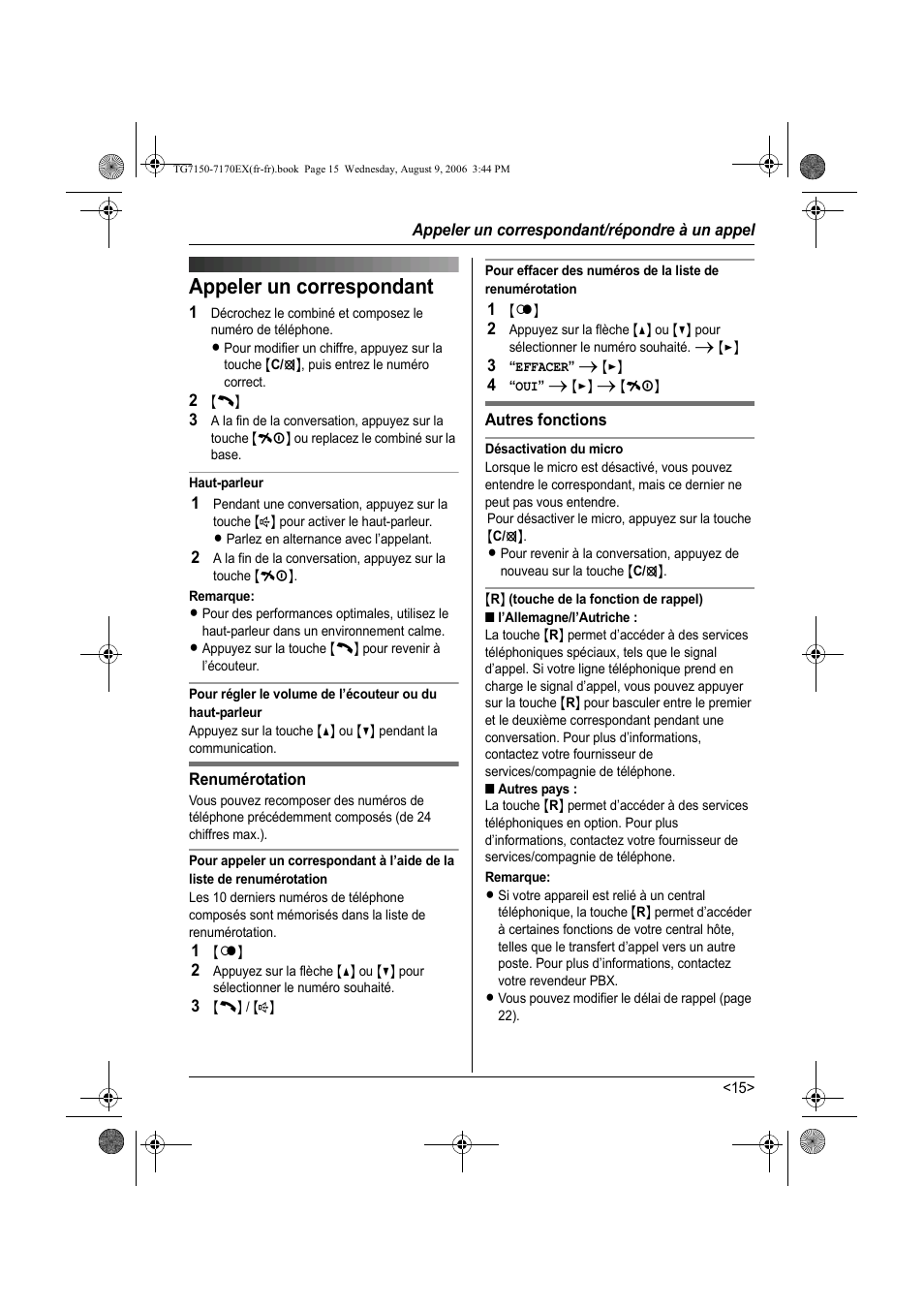 Appeler un correspondant | Panasonic KXTG7150EX User Manual | Page 87 / 216