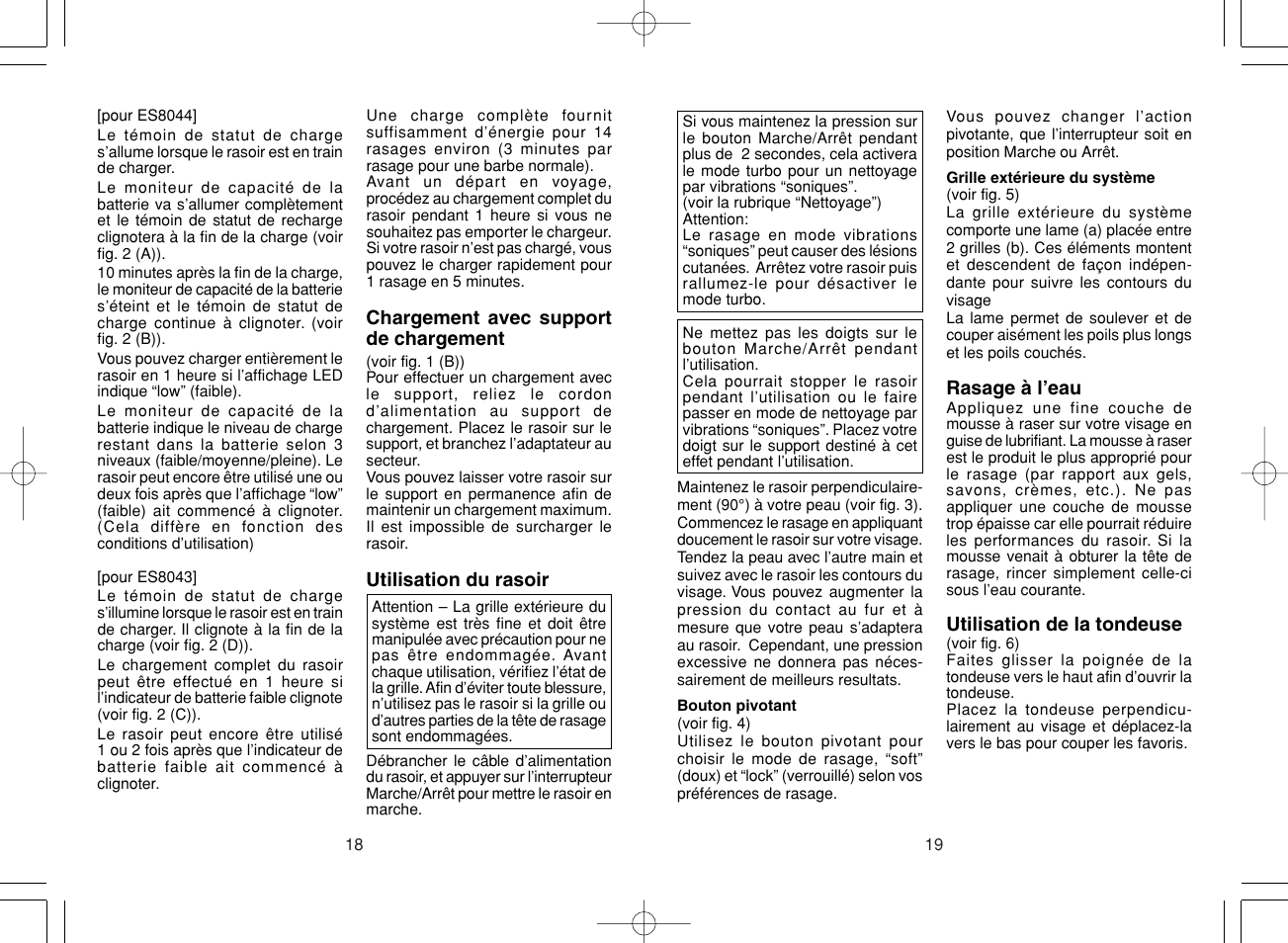 Panasonic ES8043 User Manual | Page 10 / 57