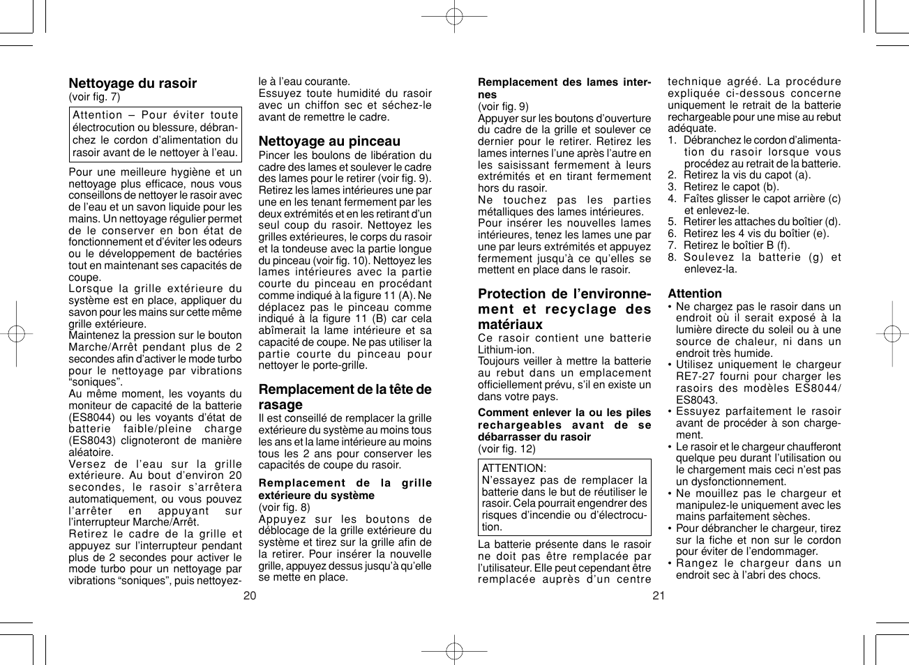 Panasonic ES8043 User Manual | Page 11 / 57