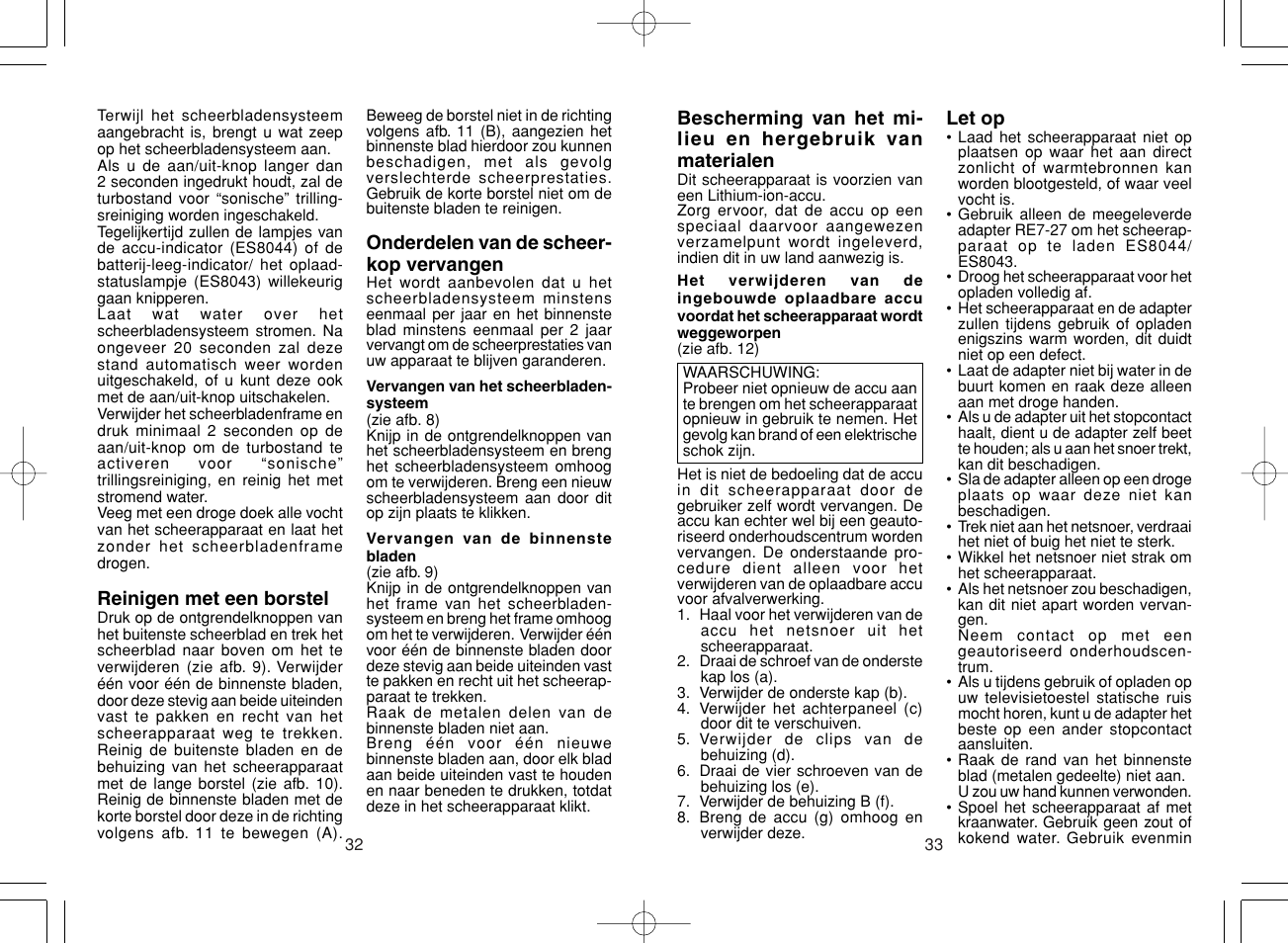 Panasonic ES8043 User Manual | Page 17 / 57