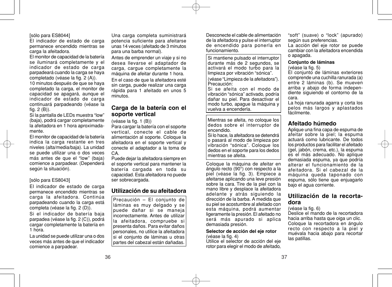 Panasonic ES8043 User Manual | Page 19 / 57