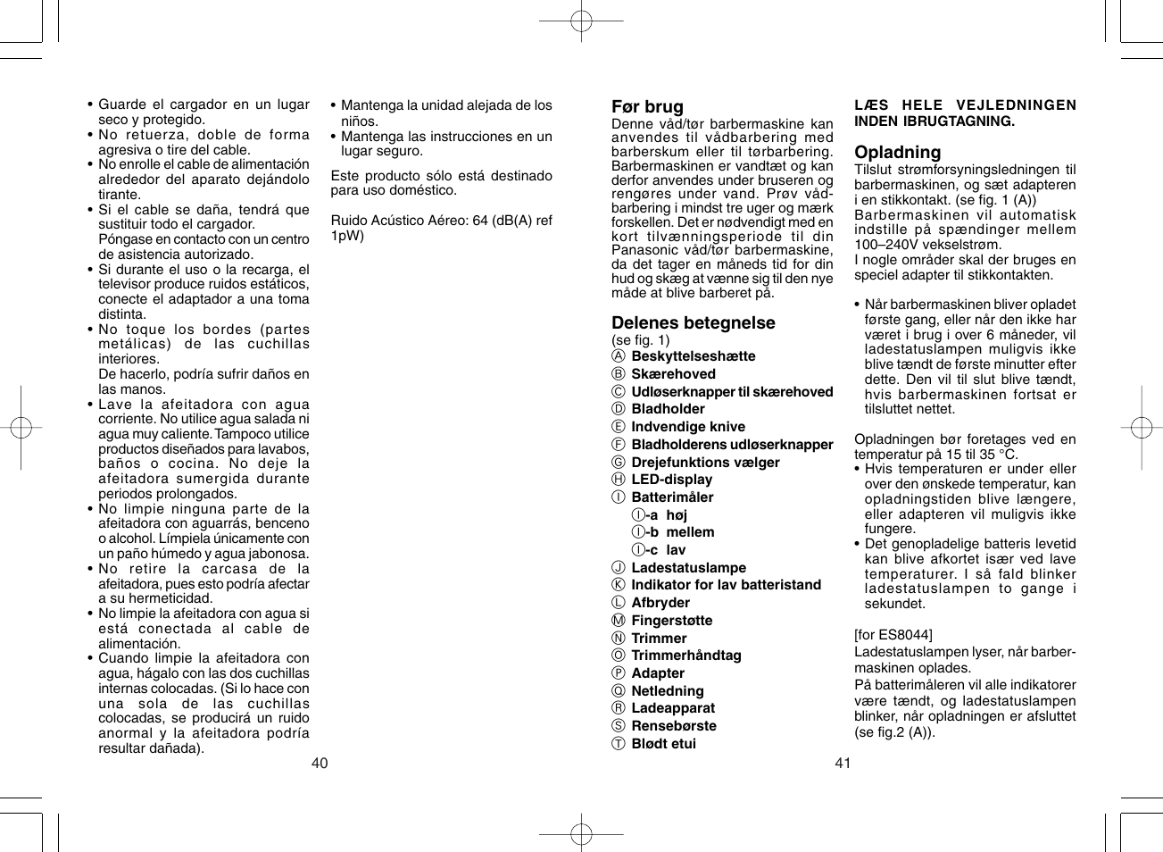 Panasonic ES8043 User Manual | Page 21 / 57