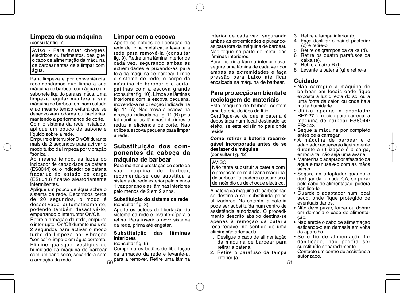 Panasonic ES8043 User Manual | Page 26 / 57