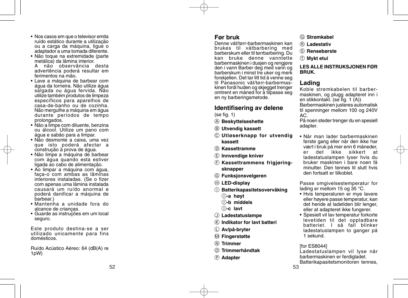 Panasonic ES8043 User Manual | Page 27 / 57