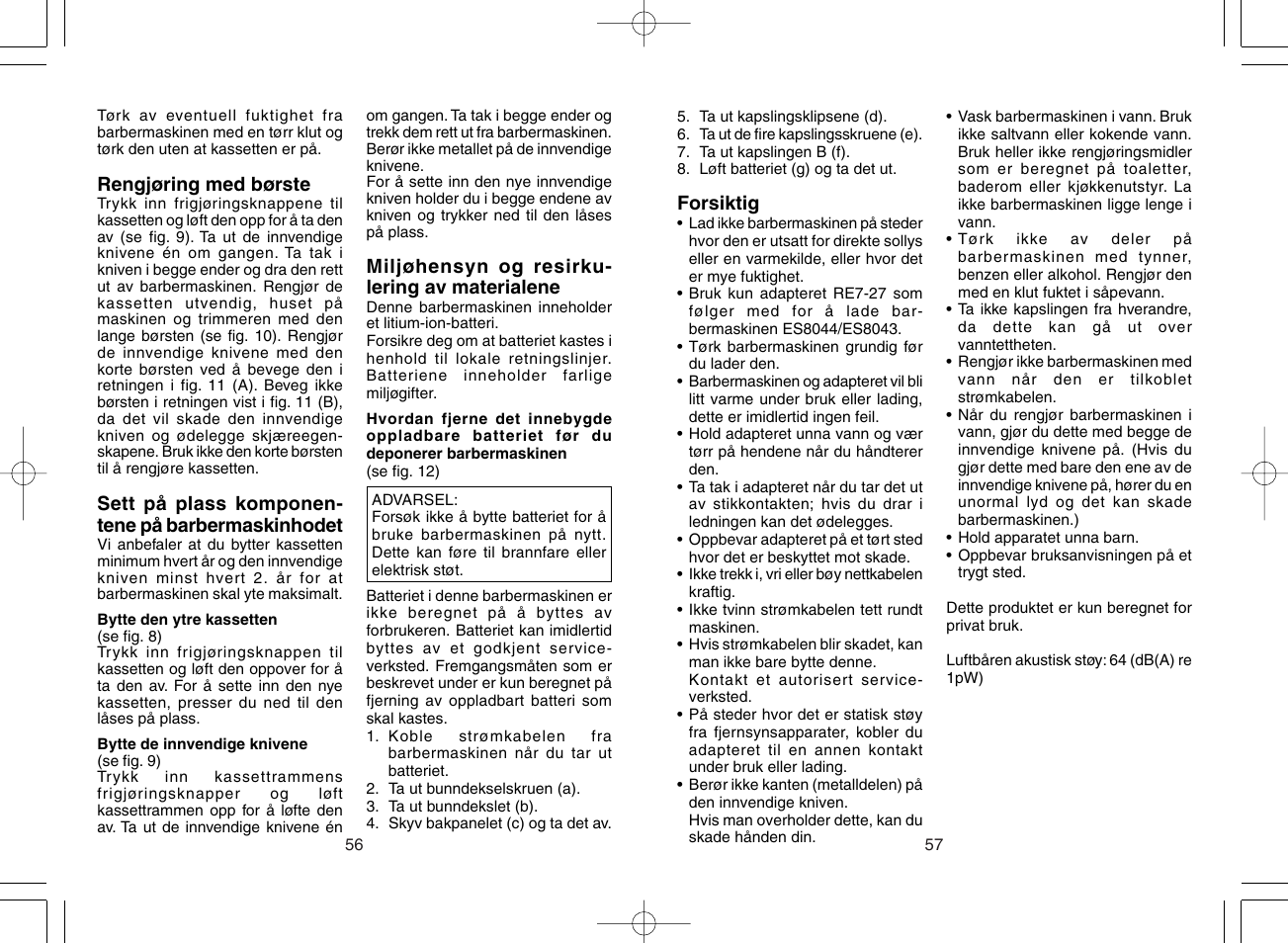 Panasonic ES8043 User Manual | Page 29 / 57