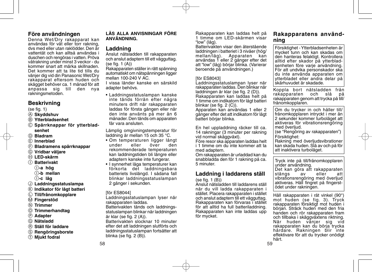 Panasonic ES8043 User Manual | Page 30 / 57