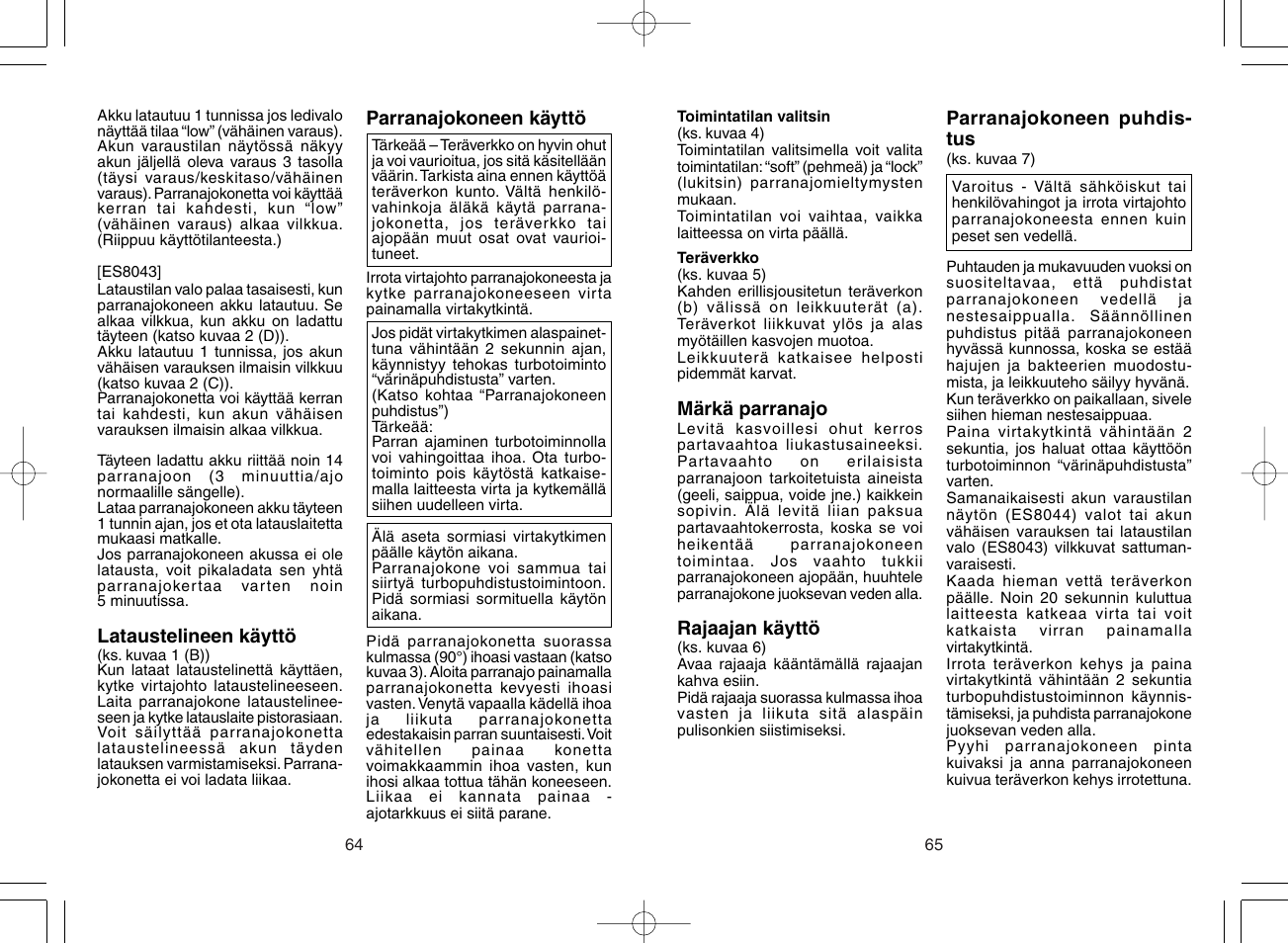 Panasonic ES8043 User Manual | Page 33 / 57