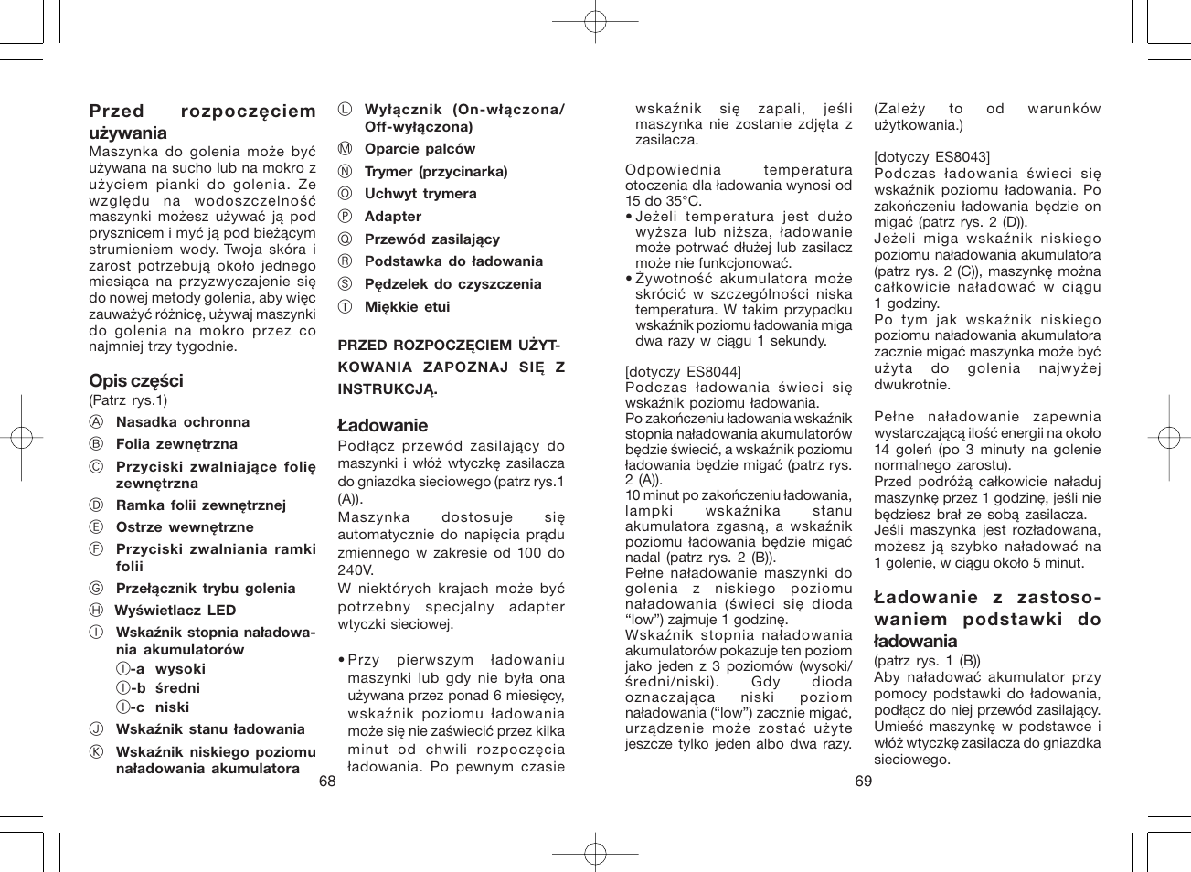 Panasonic ES8043 User Manual | Page 35 / 57