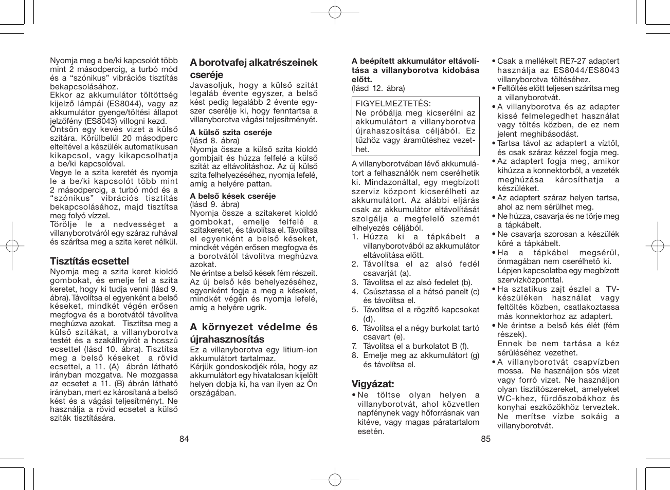 Panasonic ES8043 User Manual | Page 43 / 57