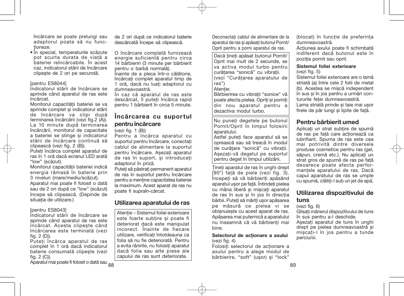 Panasonic ES8043 User Manual | Page 45 / 57