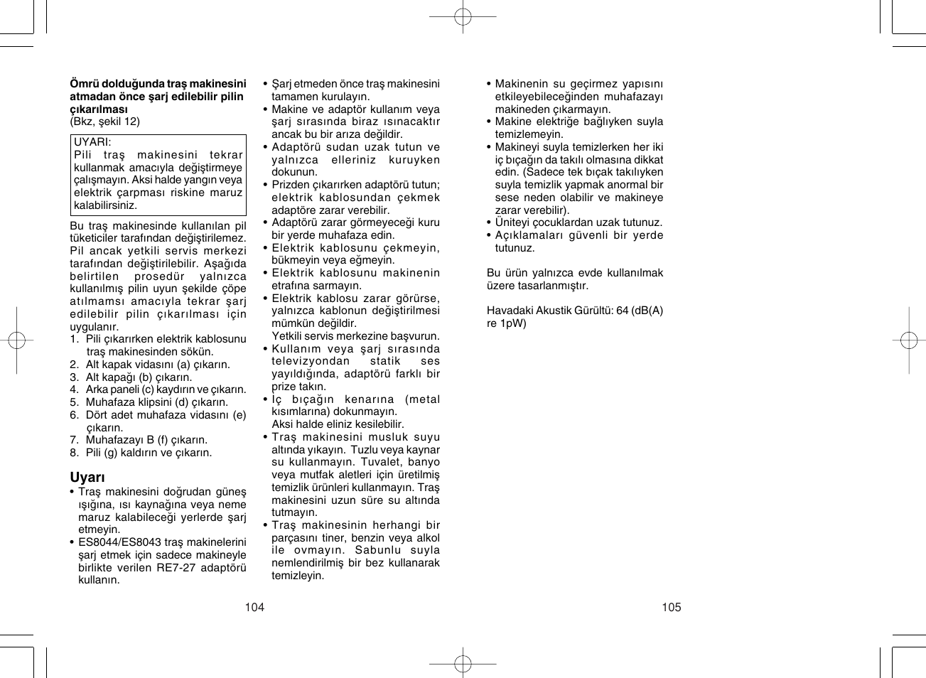 Panasonic ES8043 User Manual | Page 53 / 57