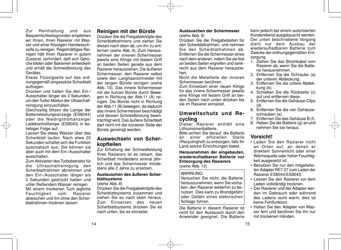 Panasonic ES8043 User Manual | Page 8 / 57