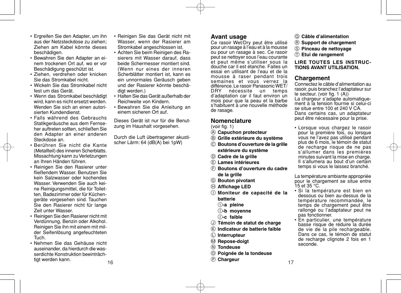 Panasonic ES8043 User Manual | Page 9 / 57