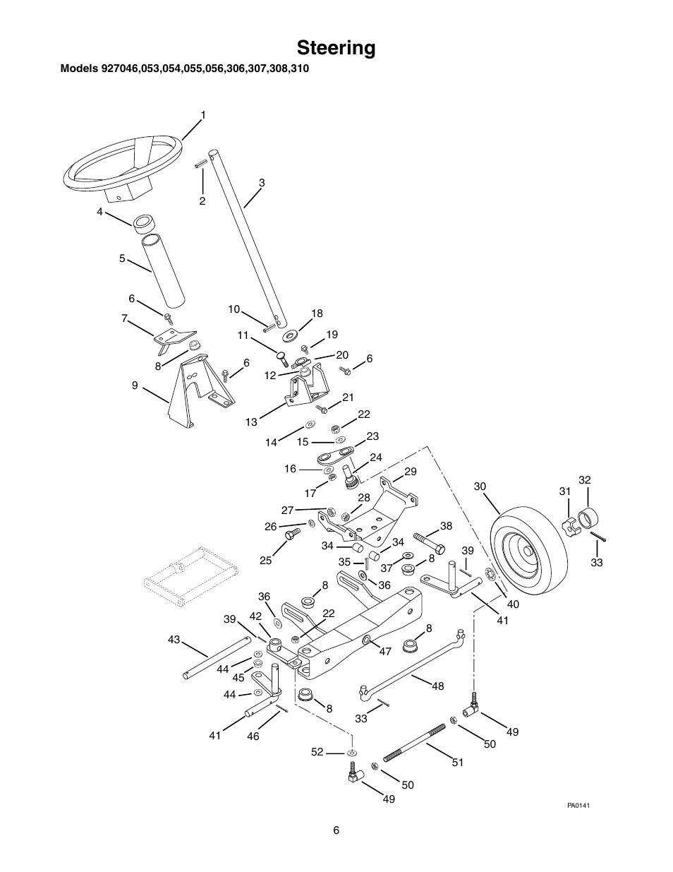Steering | Ariens 927055 - RM1332 User Manual | Page 8 / 28