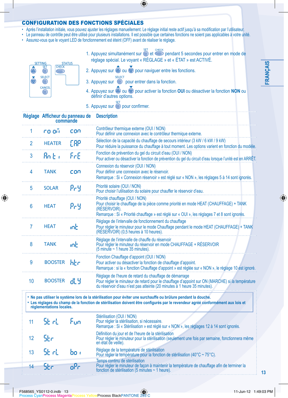 Panasonic WHSXF12D9E81 User Manual | Page 13 / 76