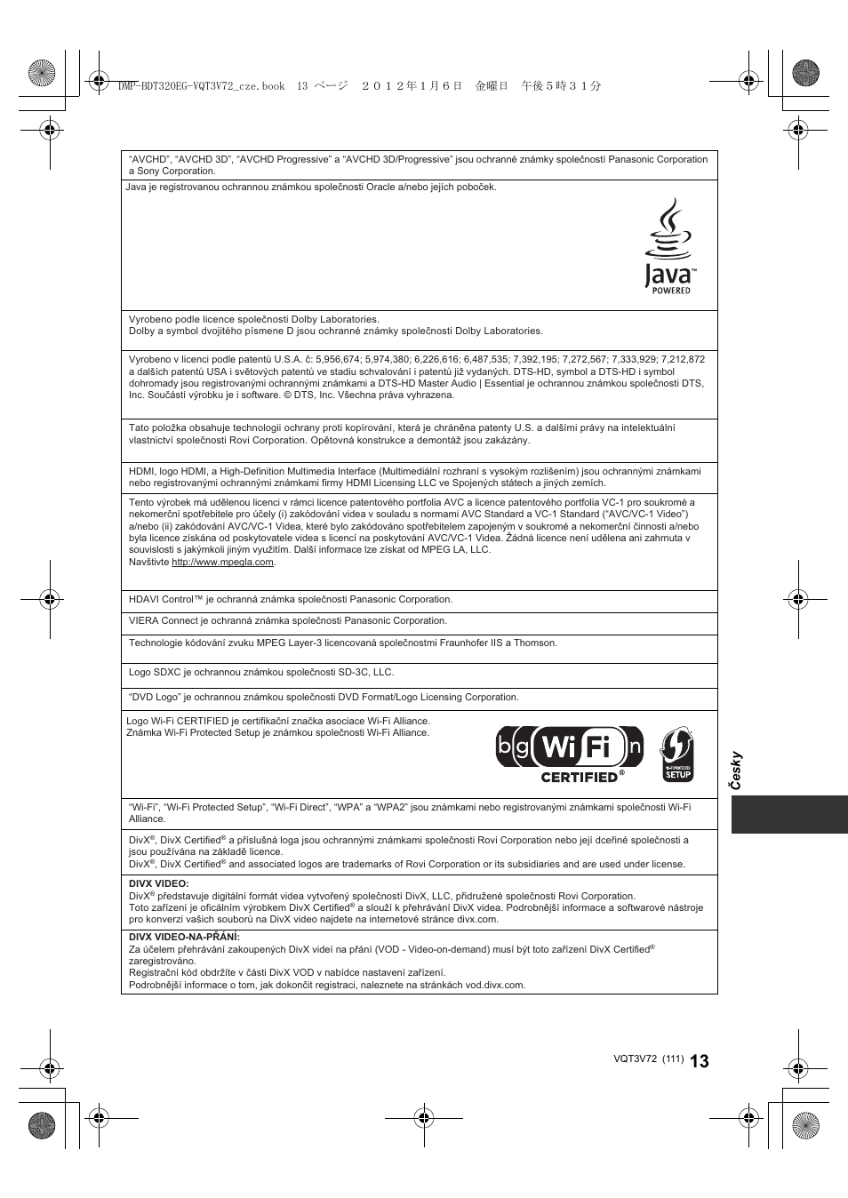 Panasonic DMPBDT320EG User Manual | Page 111 / 156
