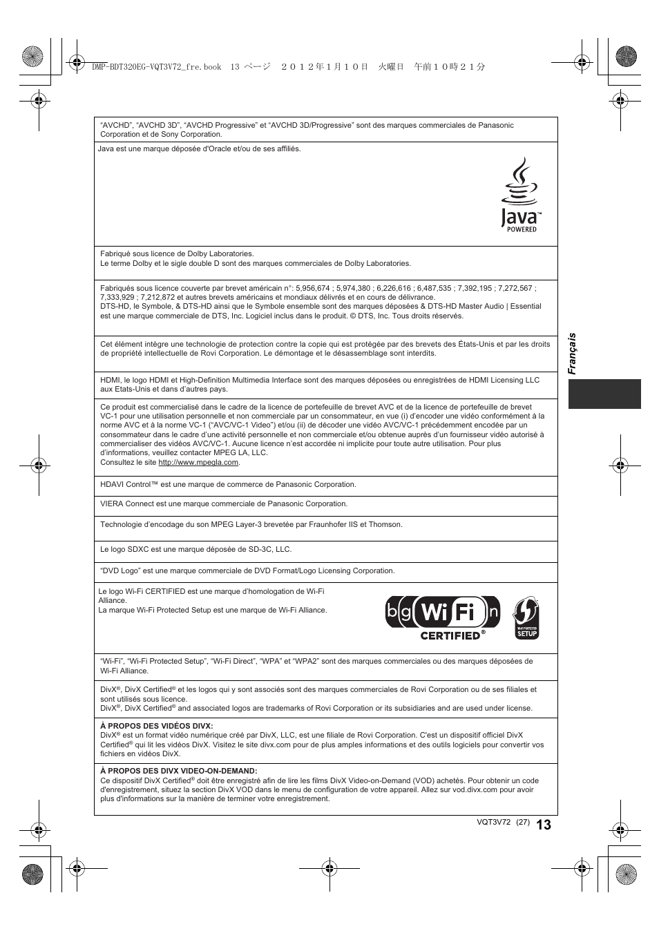 Panasonic DMPBDT320EG User Manual | Page 27 / 156