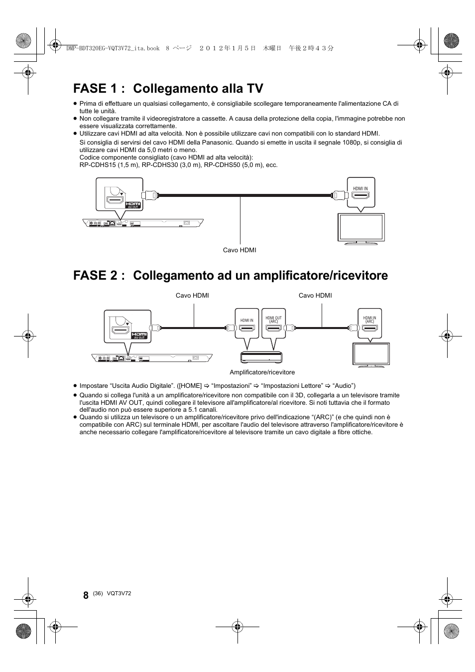 Fase 1 : collegamento alla tv | Panasonic DMPBDT320EG User Manual | Page 36 / 156