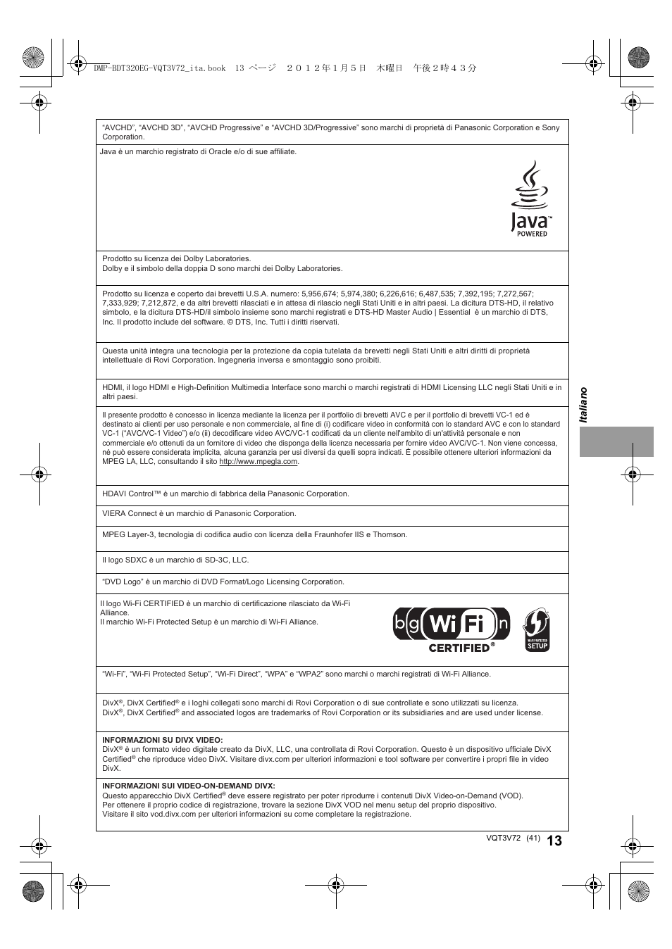 Panasonic DMPBDT320EG User Manual | Page 41 / 156