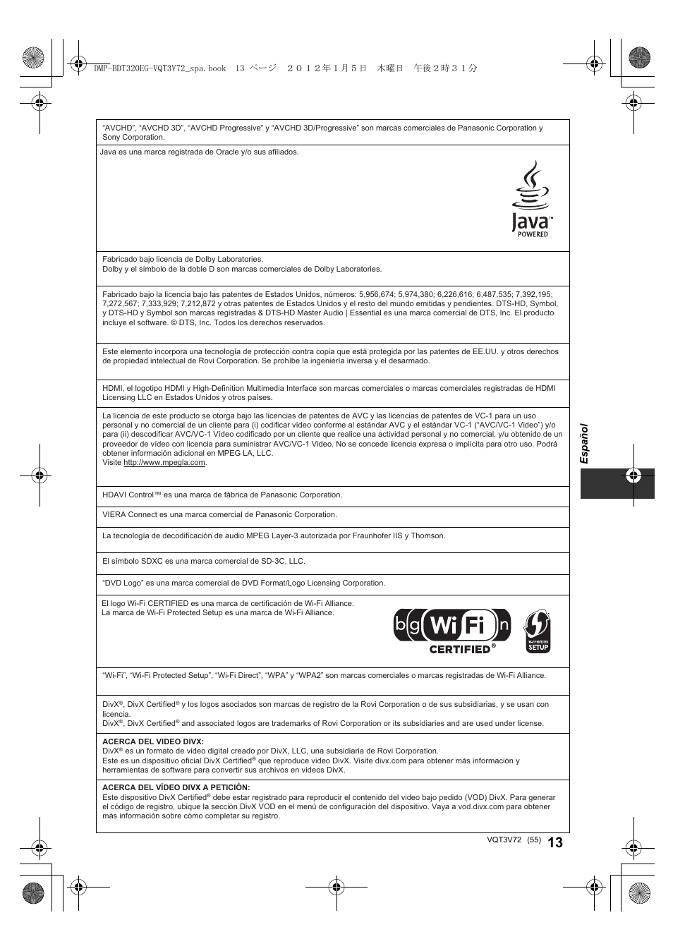 Panasonic DMPBDT320EG User Manual | Page 55 / 156