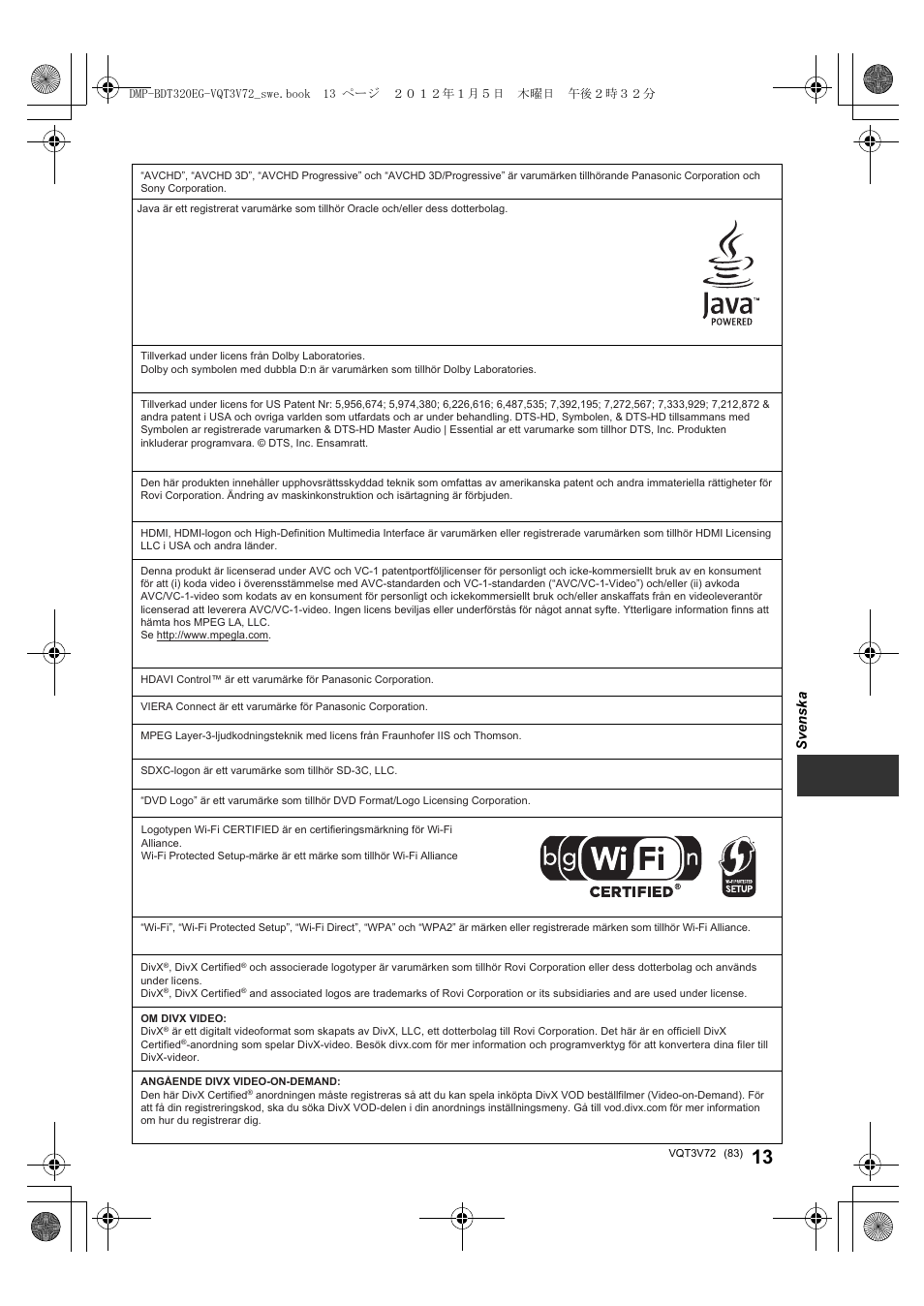 Panasonic DMPBDT320EG User Manual | Page 83 / 156