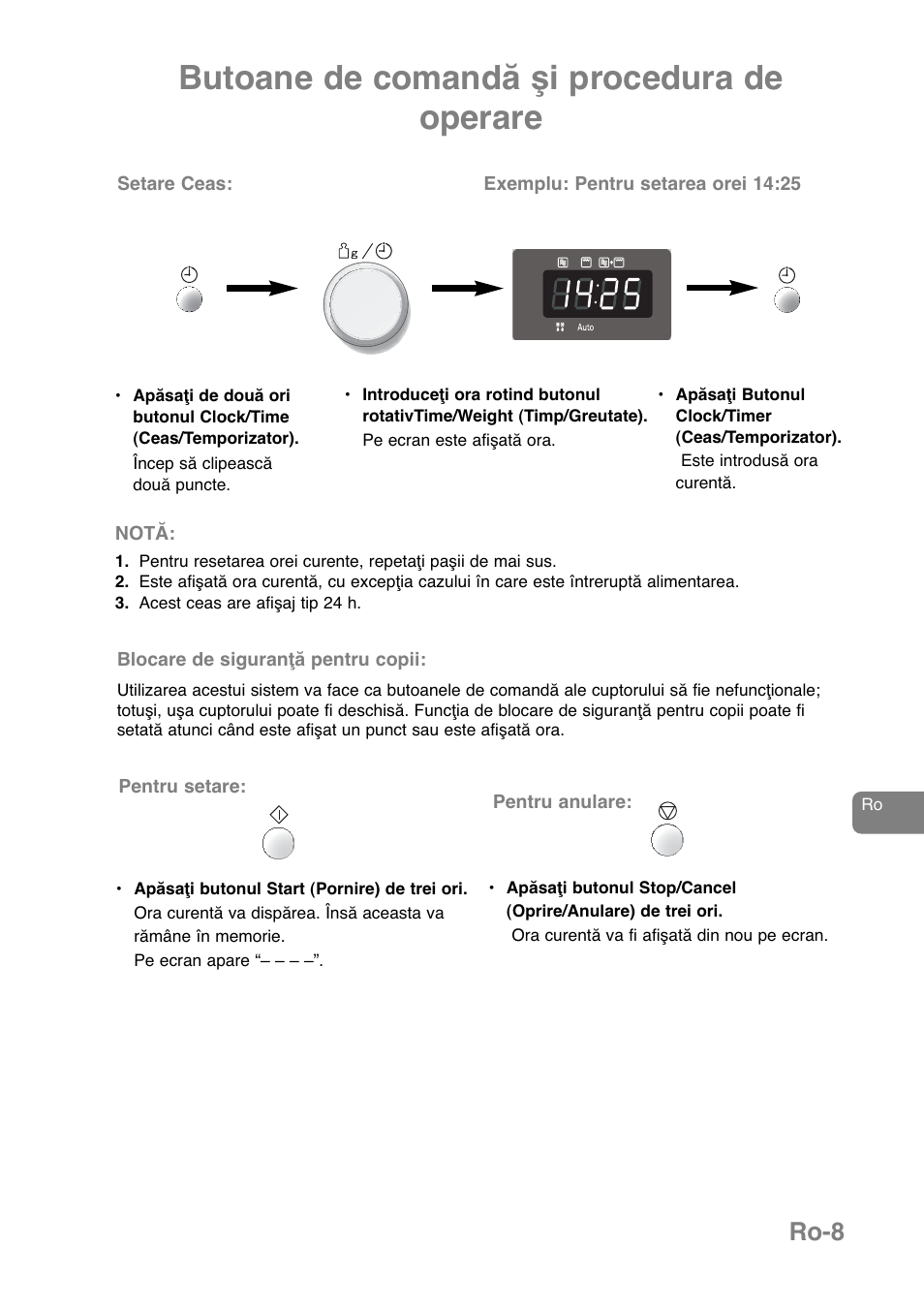 Butoane de comandă şi procedura de operare, Ro-8 | Panasonic NNJ169MMWPG User Manual | Page 337 / 374