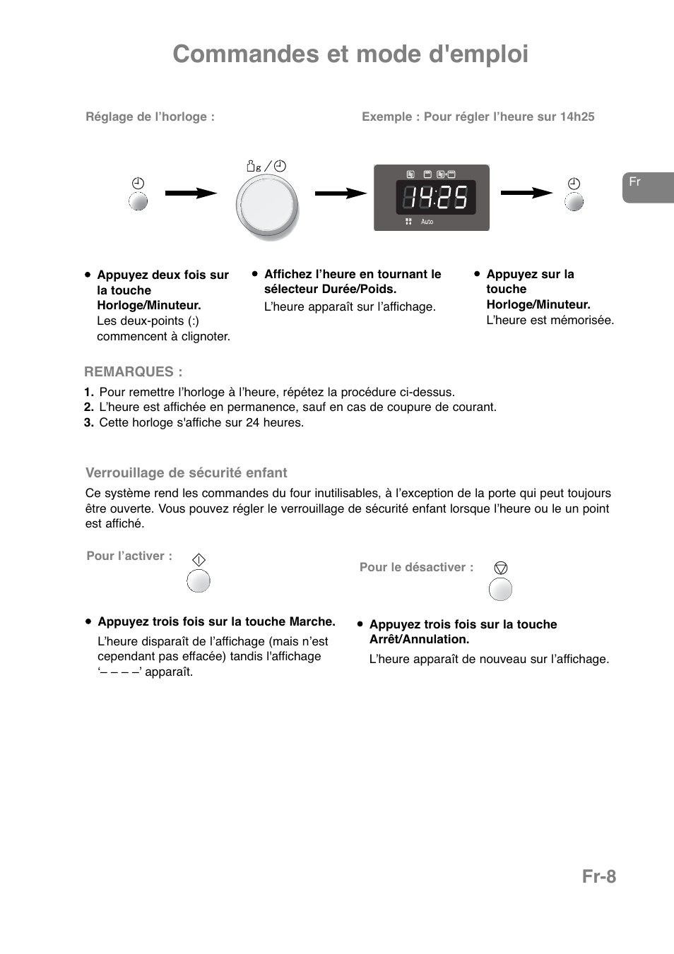 Commandes et mode d'emploi, Fr-8 | Panasonic NNJ169MMWPG User Manual | Page 80 / 374