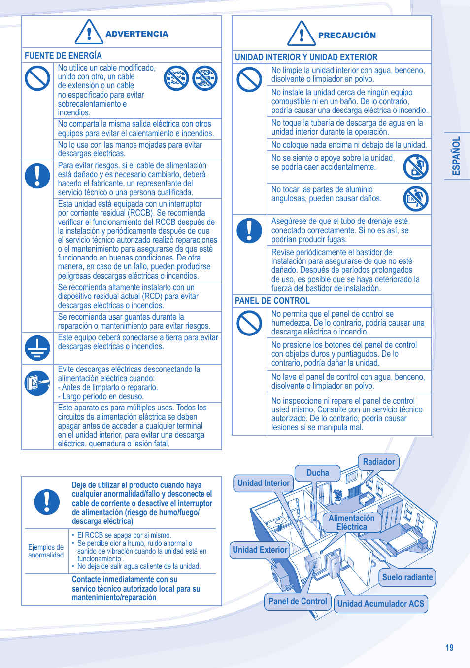Panasonic WHUD14CE8 User Manual | Page 19 / 76
