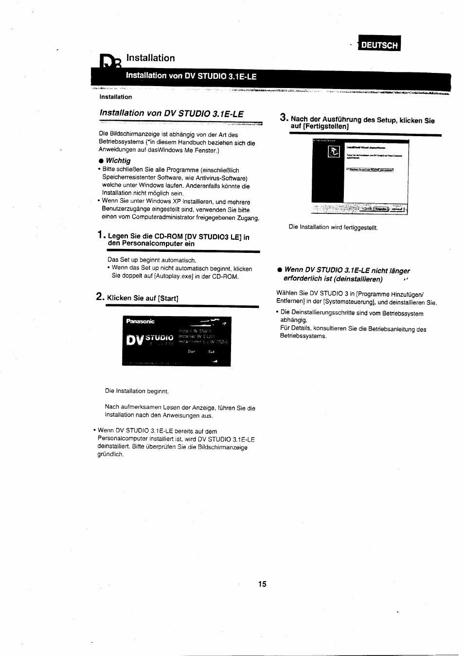 Klicken sie auf [start, Installation | Panasonic VWDTA29 User Manual | Page 14 / 31