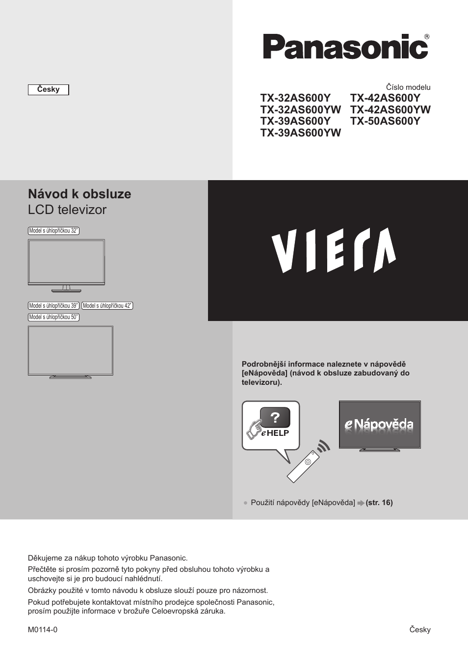 Návod k obsluze lcd televizor | Panasonic TX39AS600YW User Manual | Page 45 / 68