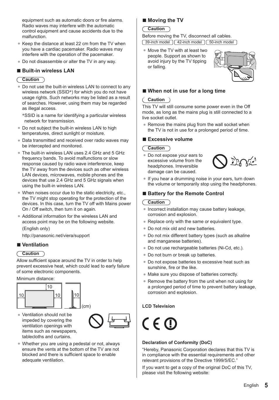 Panasonic TX39AS600YW User Manual | Page 5 / 68