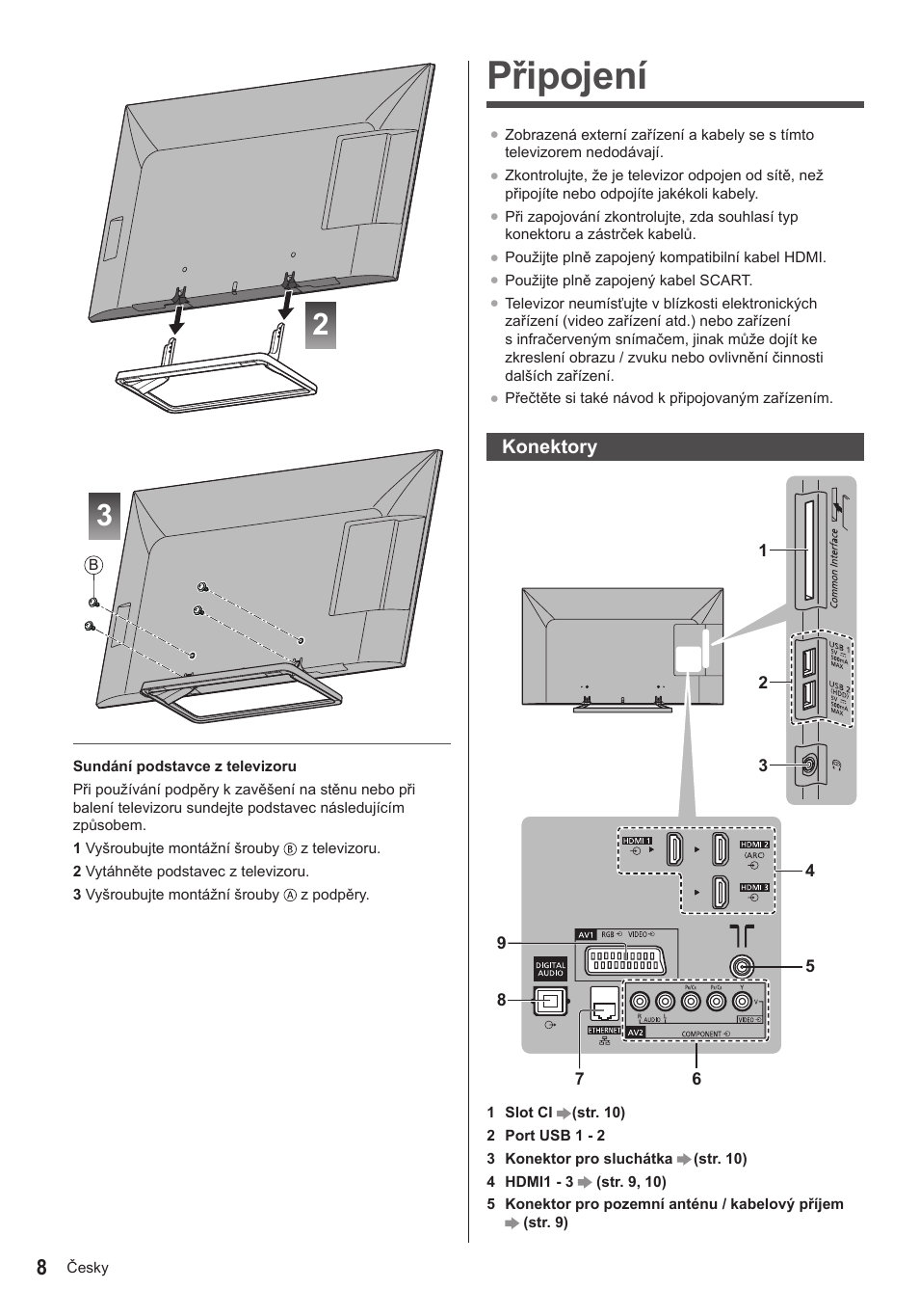 Připojení | Panasonic TX39AS600YW User Manual | Page 52 / 68