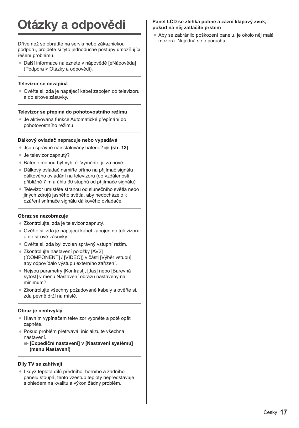 Otázky a odpovědi | Panasonic TX39AS600YW User Manual | Page 61 / 68