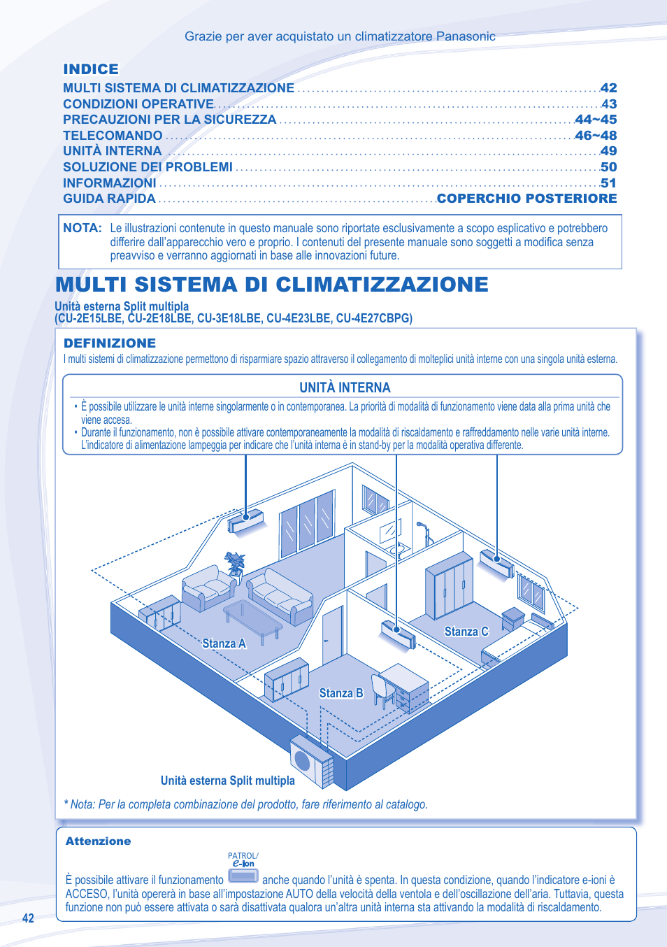 Multi sistema di climatizzazione | Panasonic CSE18MKEW User Manual | Page 42 / 64