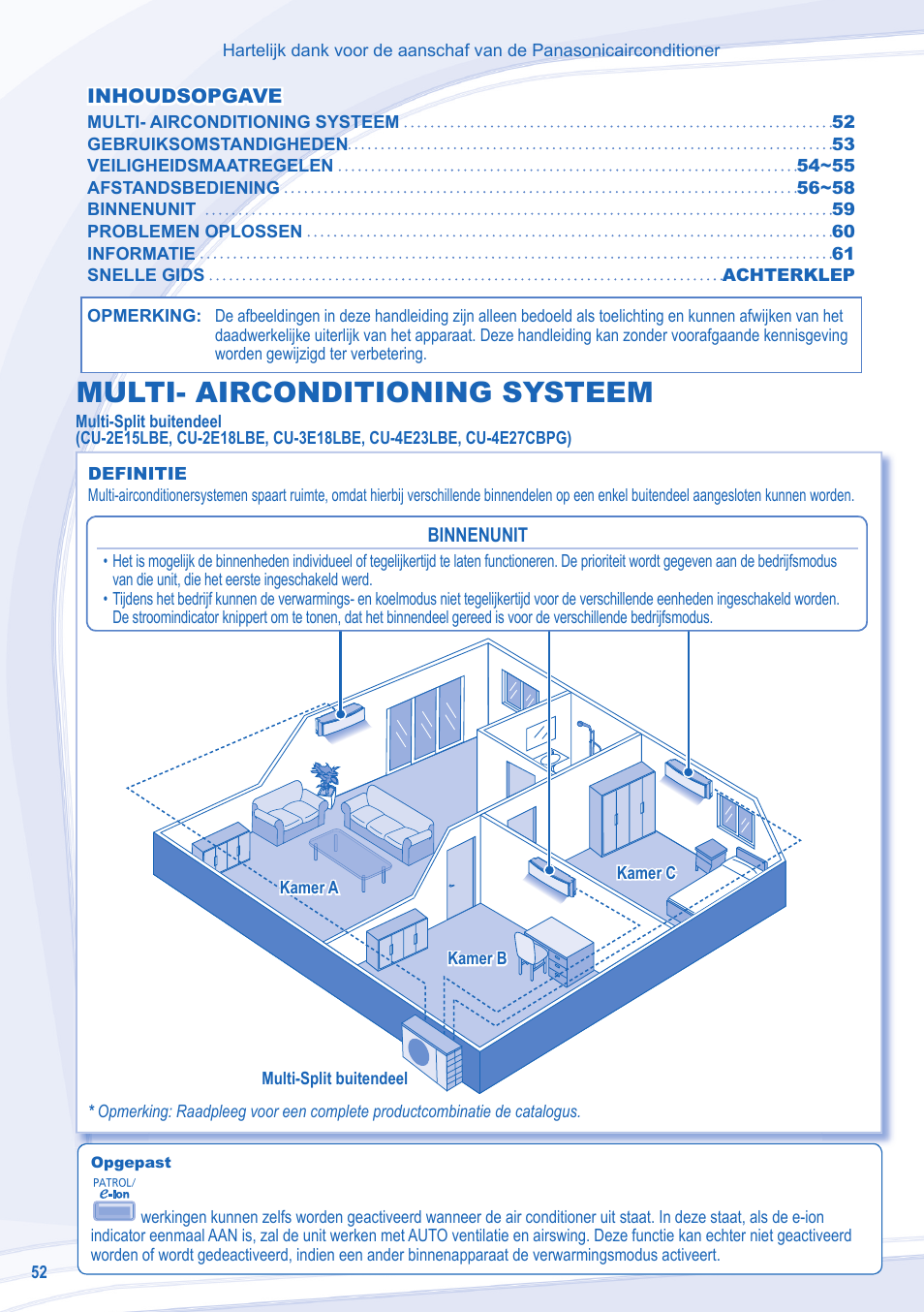 Multi- airconditioning systeem | Panasonic CSE18MKEW User Manual | Page 52 / 64