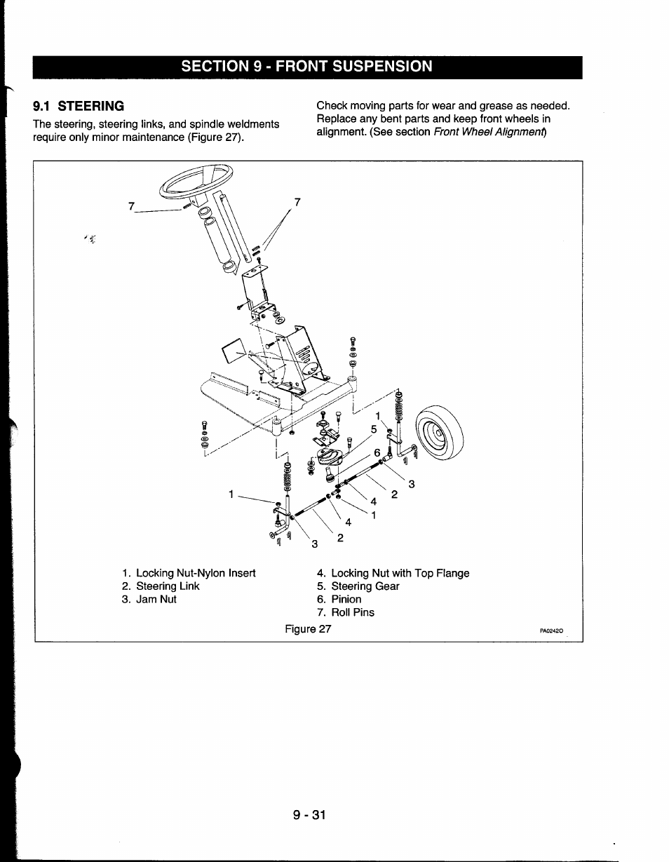 1 steering, 1 steering -31 | Ariens 927065 User Manual | Page 31 / 44