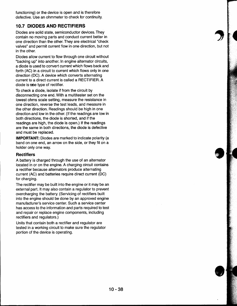 7 diodes and rectifiers, 7 diodes and rectifiers -38 | Ariens 927065 User Manual | Page 38 / 44