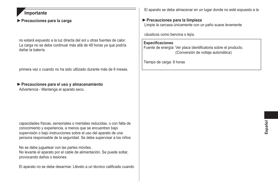 Panasonic ER2302 User Manual | Page 27 / 100