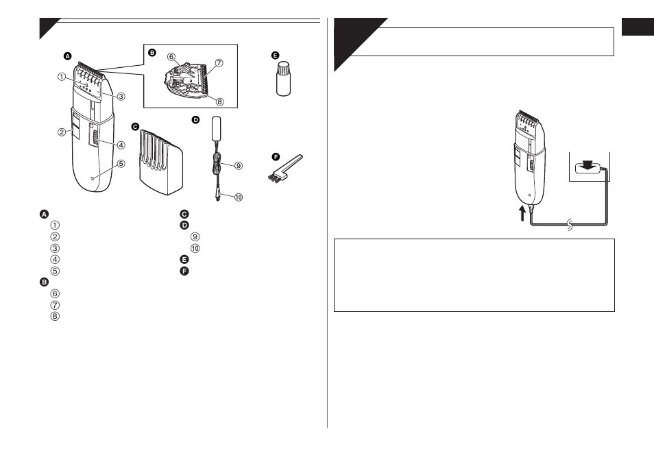 Char ge, Charging the trimmer | Panasonic ER2302 User Manual | Page 3 / 100