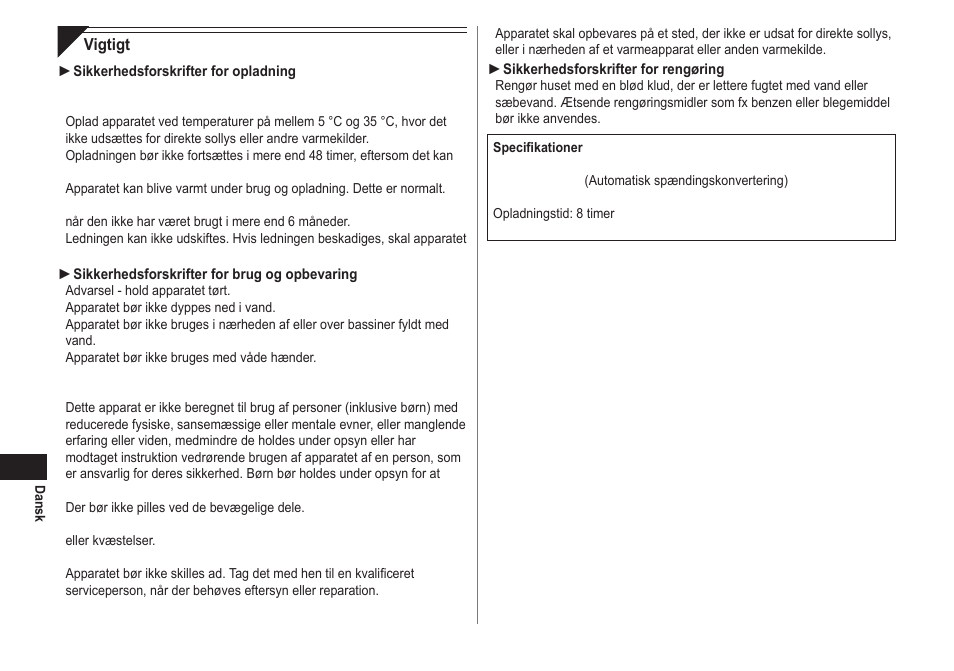 Panasonic ER2302 User Manual | Page 32 / 100