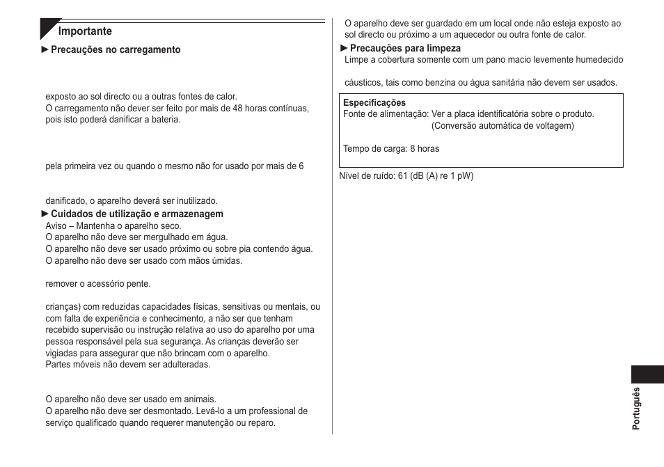 Panasonic ER2302 User Manual | Page 37 / 100