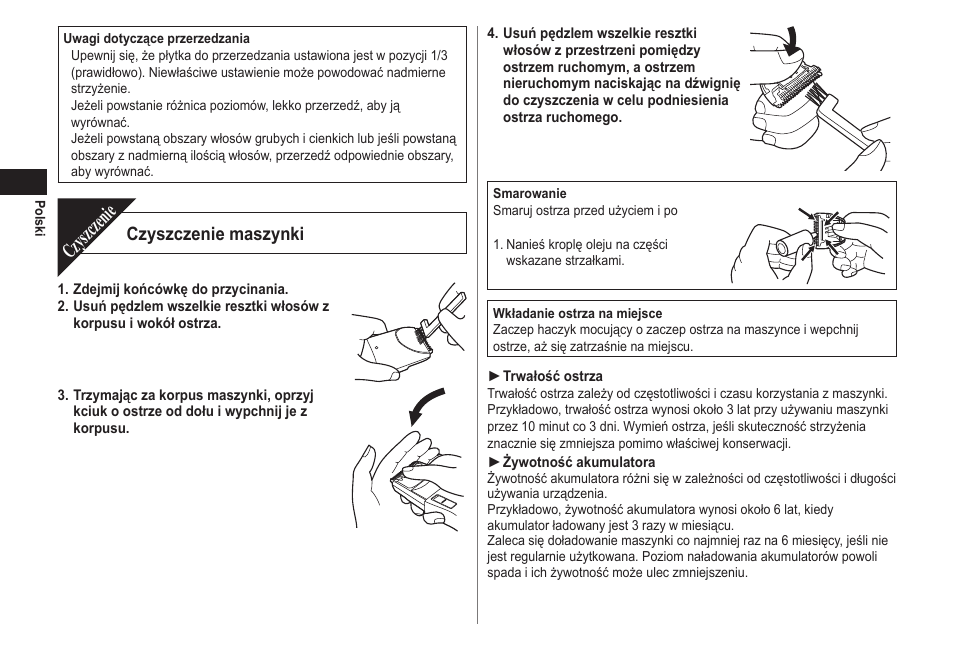 Czyszczenie, Czyszczenie maszynki | Panasonic ER2302 User Manual | Page 60 / 100