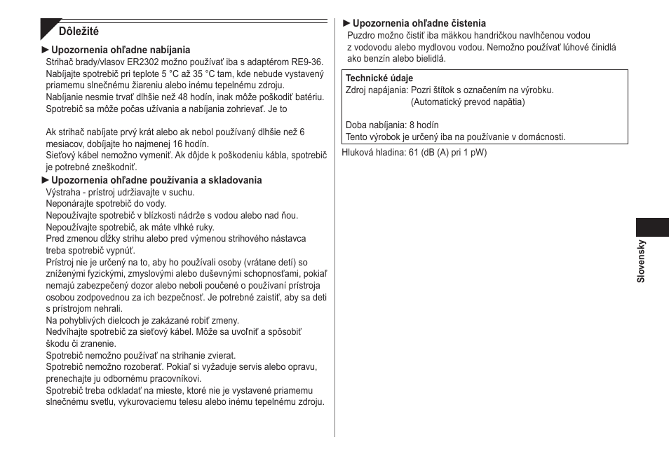 Panasonic ER2302 User Manual | Page 67 / 100