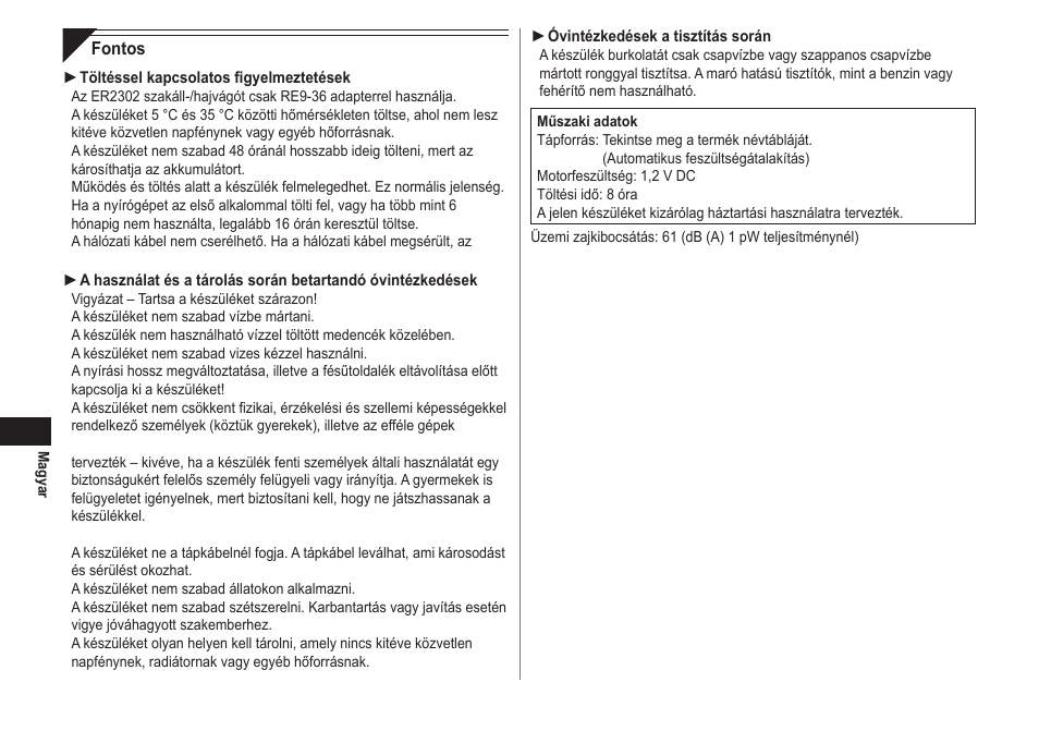 Panasonic ER2302 User Manual | Page 72 / 100