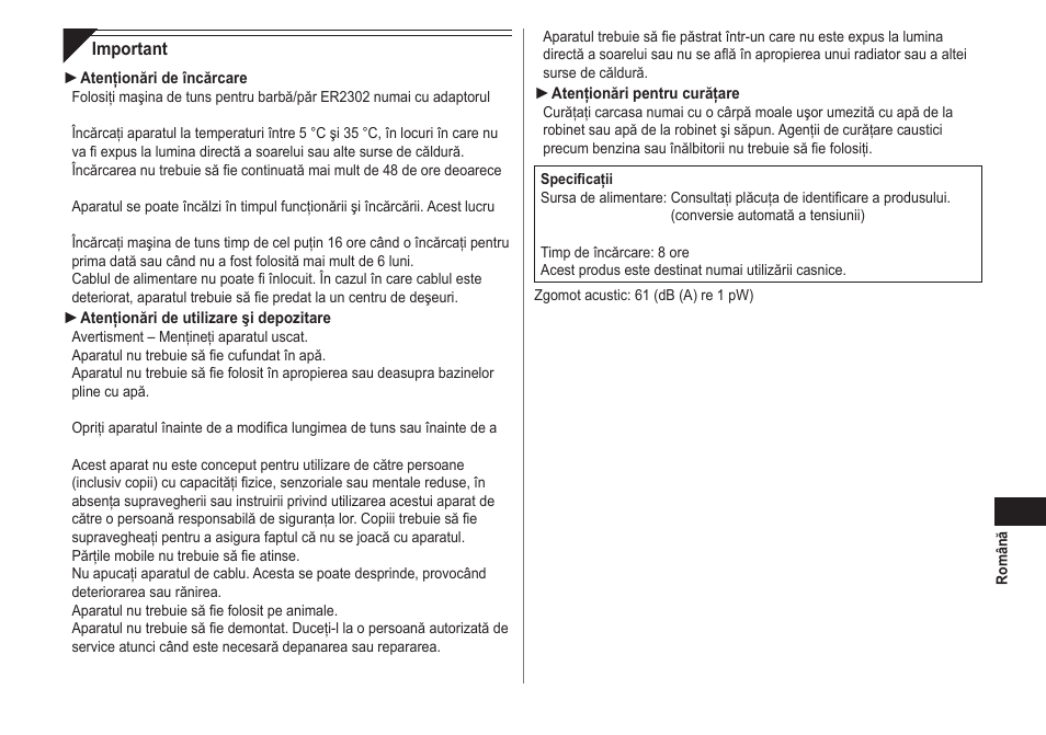 Panasonic ER2302 User Manual | Page 77 / 100