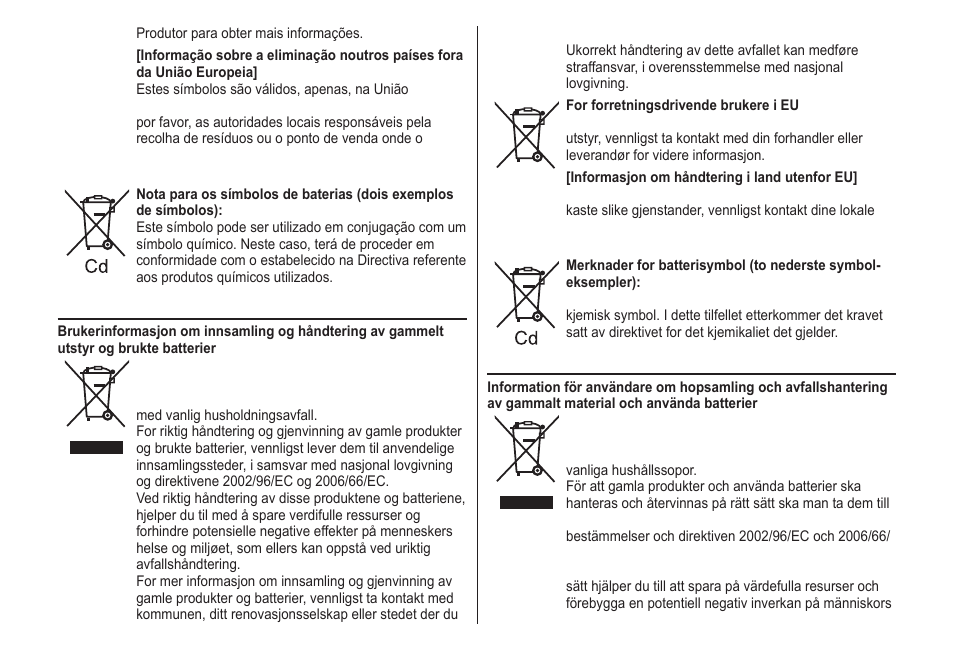 Norsk, Svenska | Panasonic ER2302 User Manual | Page 92 / 100